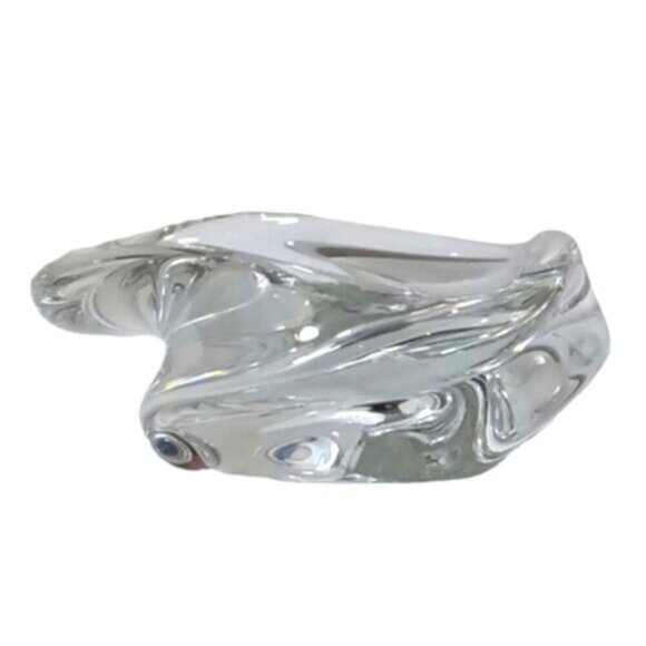 St. Louis France Crystal Caravelle Triangular Twisted Swirl Bowl Trinket Dish - Picture 6 of 6